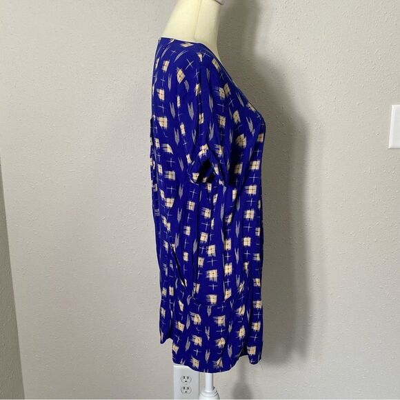 Anthroplogie Holding Horses Blue Abstract Tunic Top W/ Pockets Women's Size M - Picture 11 of 16